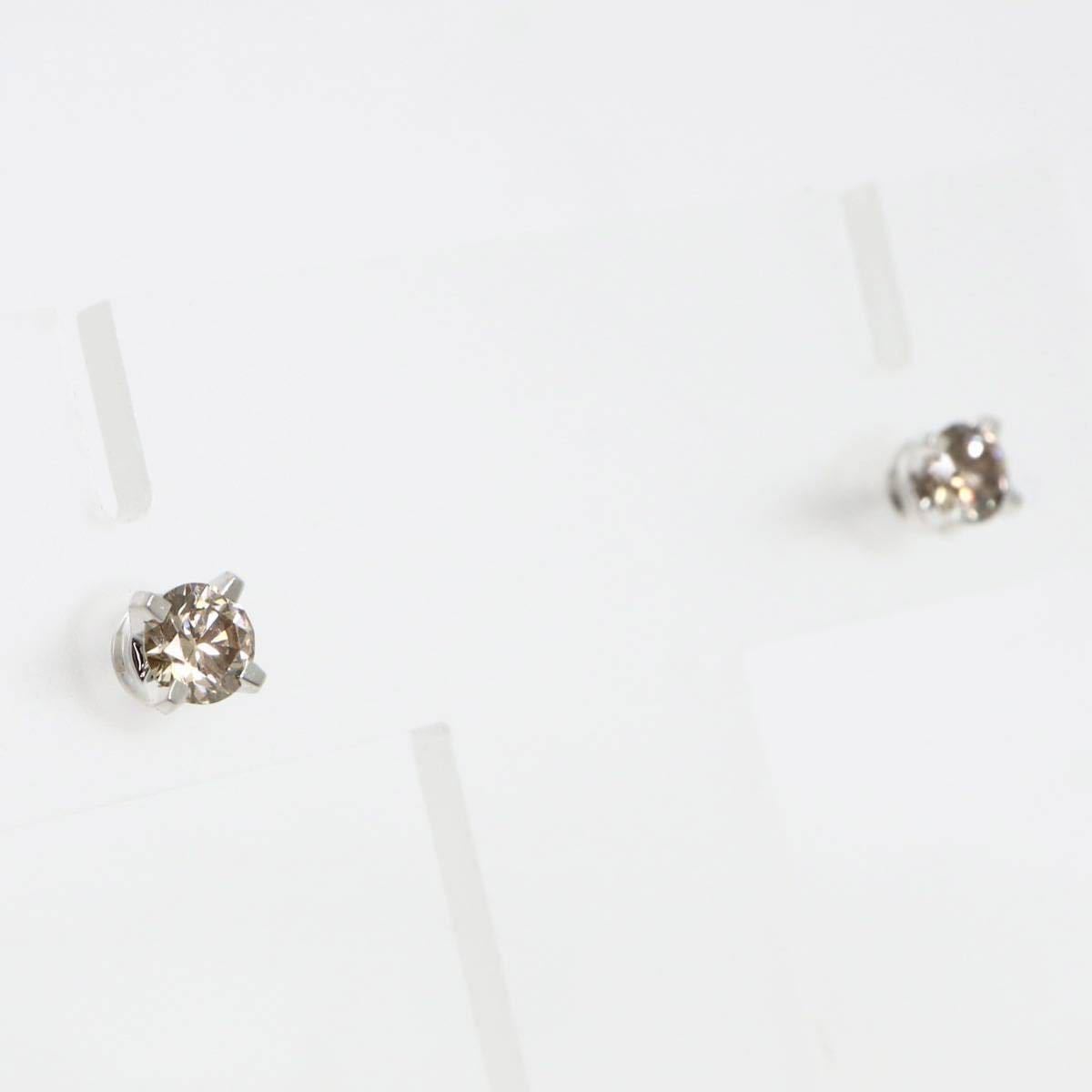 KASHIKEY(カシケイ)◆K18 天然ブラウンダイヤモンド ピアス◆M 0.9g 0.17ct 0.16ct ジュエリー diamond earring pierce DH5_画像3