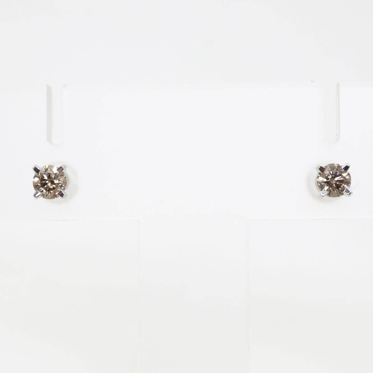 KASHIKEY(カシケイ)◆K18 天然ブラウンダイヤモンド ピアス◆M 0.9g 0.17ct 0.16ct ジュエリー diamond earring pierce DH5_画像2