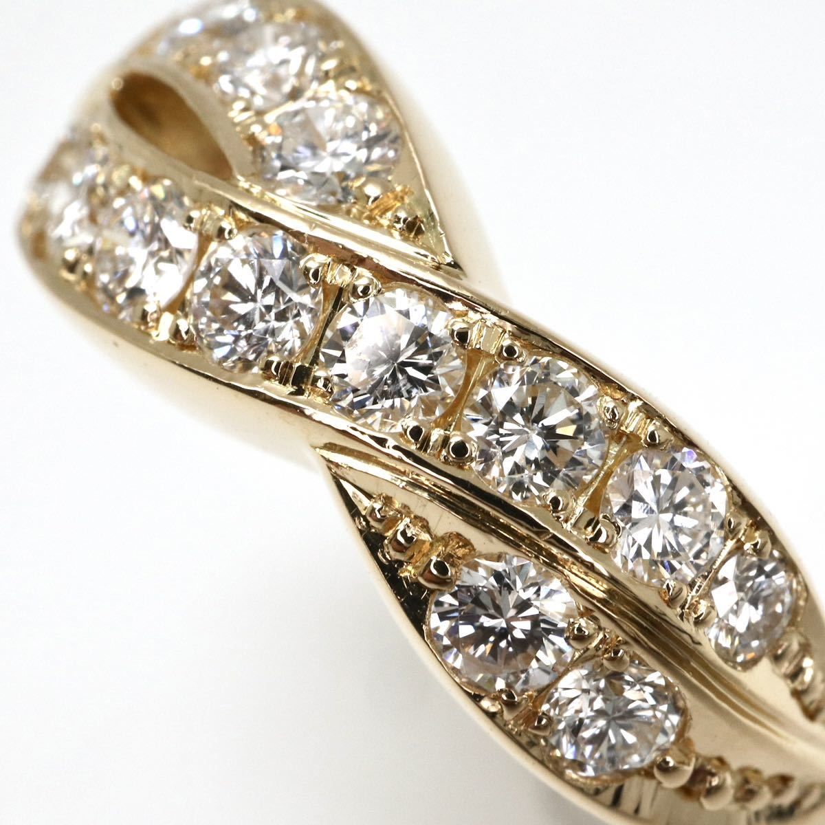 新品仕上げ済み!!◆K18 天然ダイヤモンドリング◆M 4.8g 8号 0.80ct diamond ring 指輪 jewelry pave EC9_画像5
