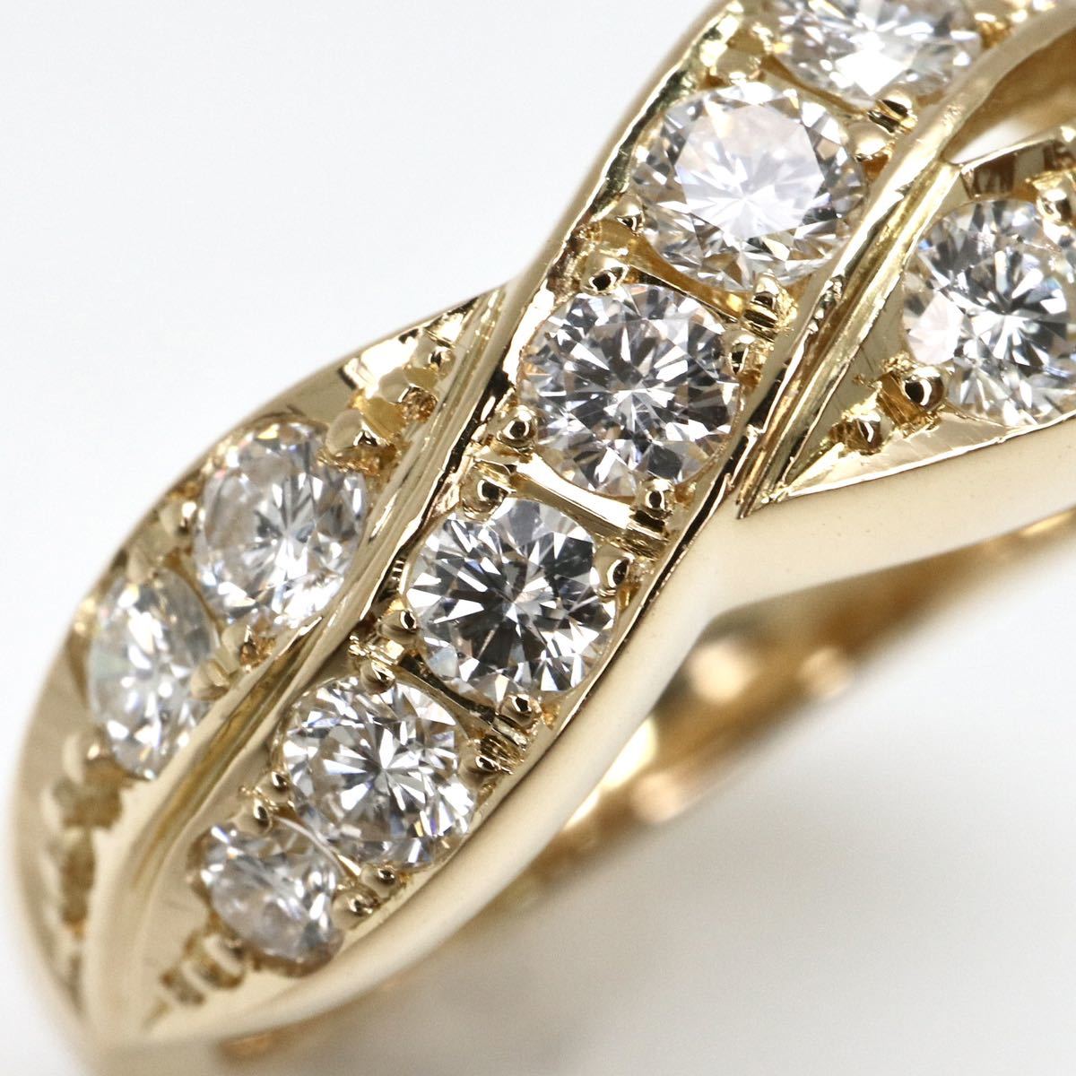 新品仕上げ済み!!◆K18 天然ダイヤモンドリング◆M 4.8g 8号 0.80ct diamond ring 指輪 jewelry pave EC9_画像4