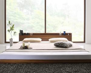 【メール便無料】 棚・コンセント付き大型フロアベッド スタンダードポケットコイルマットレス付き セミダブル ウォルナットブラウン ブラック マットレス付き 【メール便無料】 棚・コンセント付き大型フロアベッド スタンダードポケットコイルマットレス付き セミダブル ウォルナットブラウン ブラック マットレス付き
