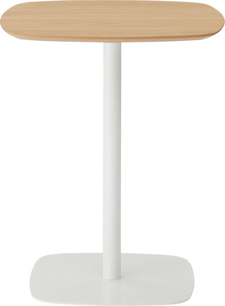  Cafe стол steel ( мука body покраска ) натуральное дерево косметика волокно доска ( дуб ) уретан покраска белый PT-993WH