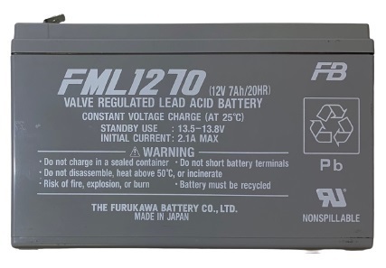 新品 RBC5J : RBC48L 互換品 FML1270[2本セット] コネクター無 国産電池使用 UPS U700/SUA750JB/SU500J/SMT500J/SMT750J_画像3