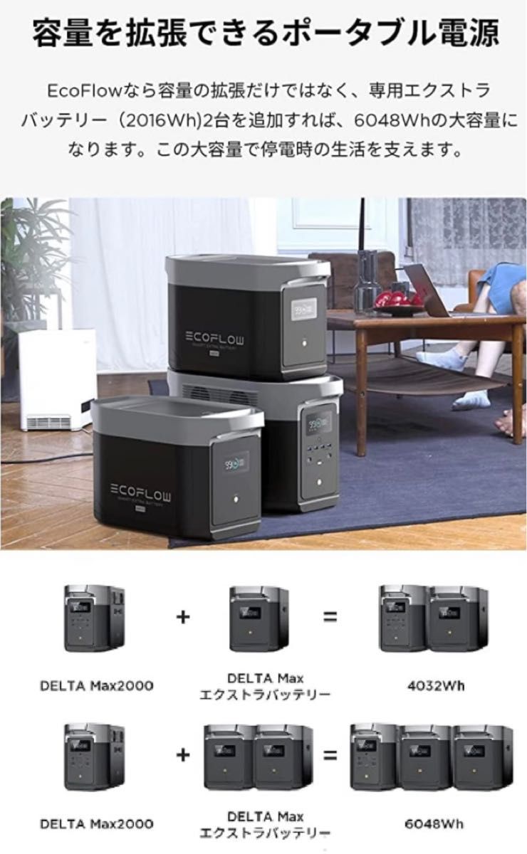 1E02z0E EcoFlow(エコフロー) ポータブル電源 DELTA MAX 2,016Wh