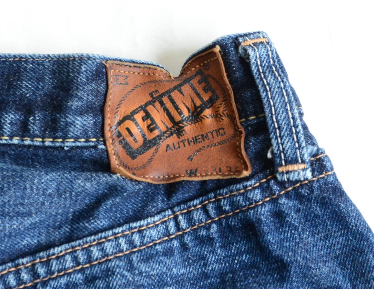  старый Denime DENIME Denim брюки XX модель кожаный салон chiW33 чёрный знак 