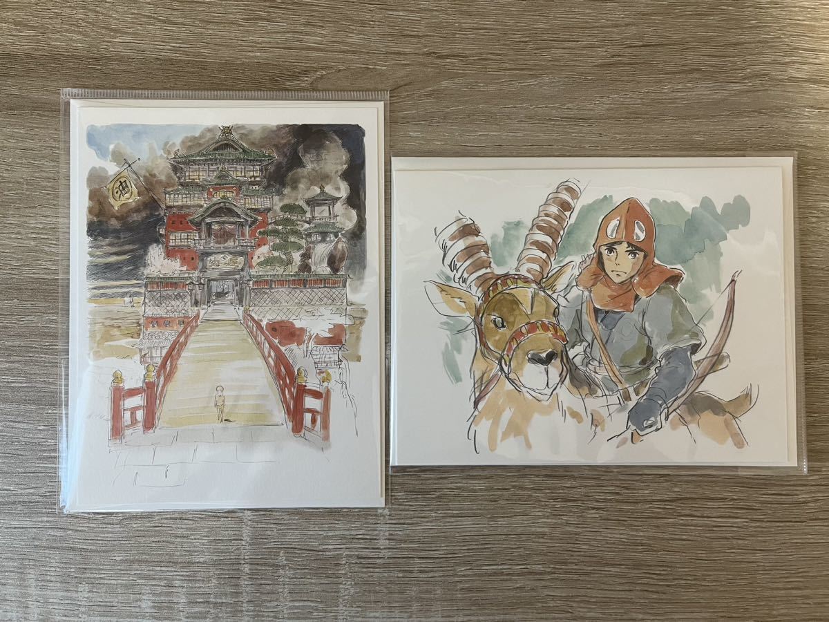 [ новый товар не использовался ] Ghibli поздравительная открытка письмо тысяч . тысяч .. бог .. Princess Mononoke Ghibli park 