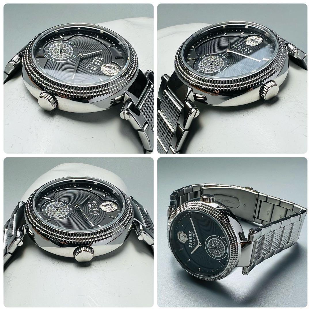 ヴェルサス ヴェルサーチ 腕時計 新品 クリスタルの輝き レディーズ シルバー 電池式 ベルサーチ ブラック クォーツ ケース付属_画像7