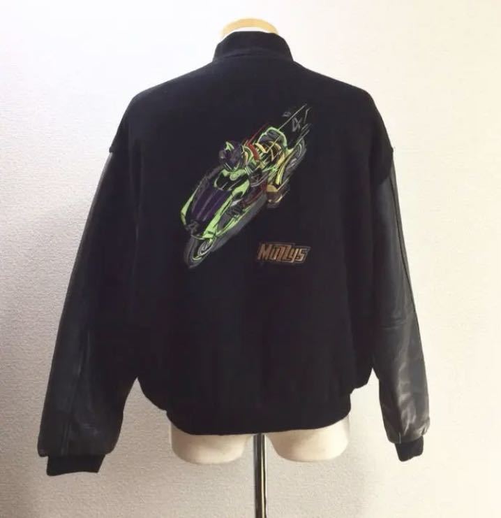 沸騰ブラドン ブラック 黒 Ｍ スタジャン メルトン×レザー kawasaki