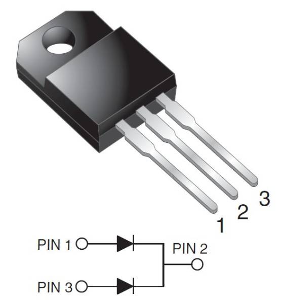 * cathode common Schott key diode SBLF1040CT 40V 10A 2 piece 
