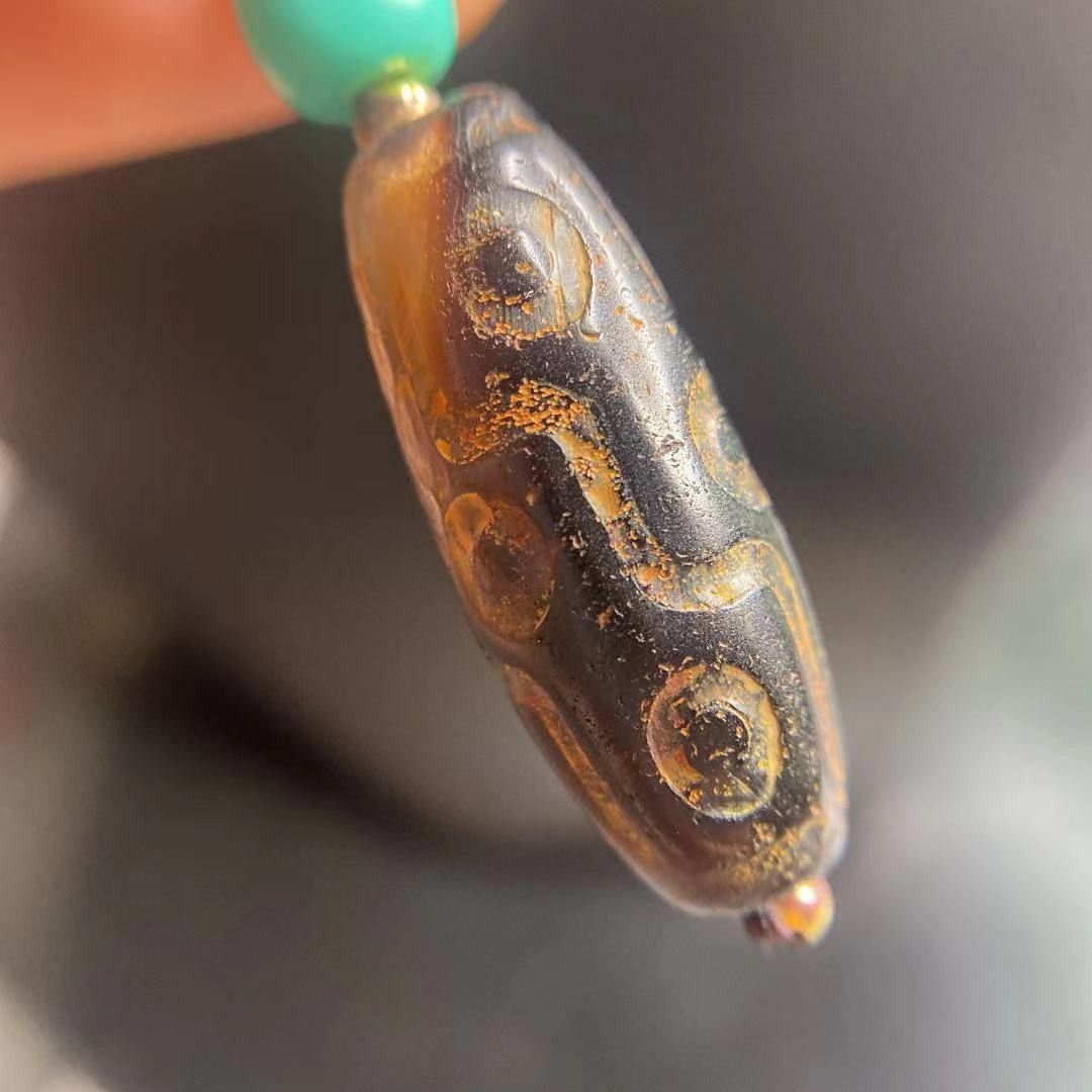 特別感謝価格!老料 至純二十一眼馬蹄痕九眼天珠 一線薬師 回紋珠 亀甲