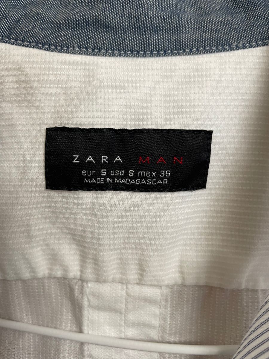 ZARA メンズ　長袖シャツ サイズeurS（日本のMぐらい）中古　ホワイト　肌触りの良いコットン。