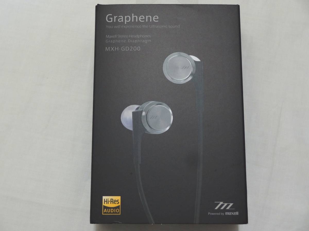 ★隠れた名機★新品★即決★ マクセル Graphene MXH-GD200 ハイレゾ対応 カナル型 イヤホン L字プラグ maxell 0393-3_画像1