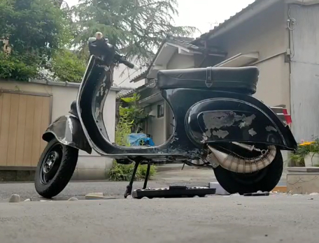 ベスパ スモール系 50S ワンオフ ステンレスマフラー チャンバー