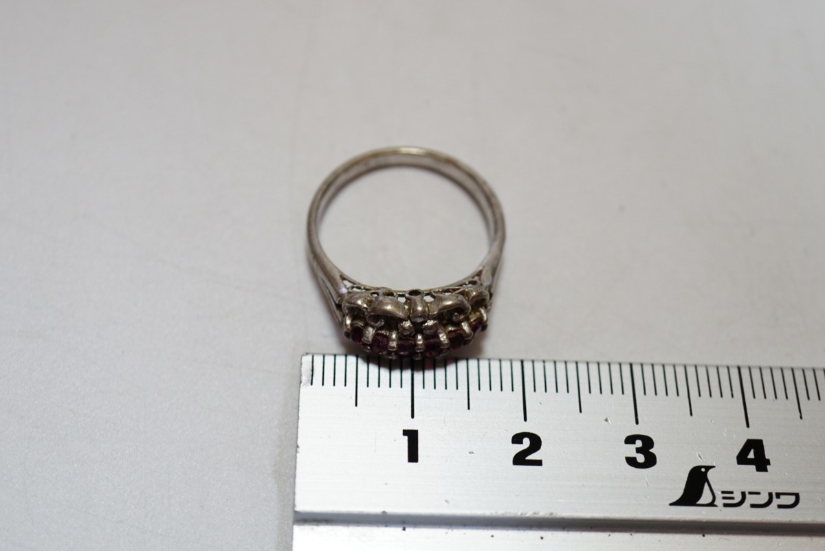 699 天然ルビー リング 指輪 約10.5号 ヴィンテージ アクセサリー ビンテージ アンティーク 天然石 宝石 カラーストーン コランダム 装飾品の画像6