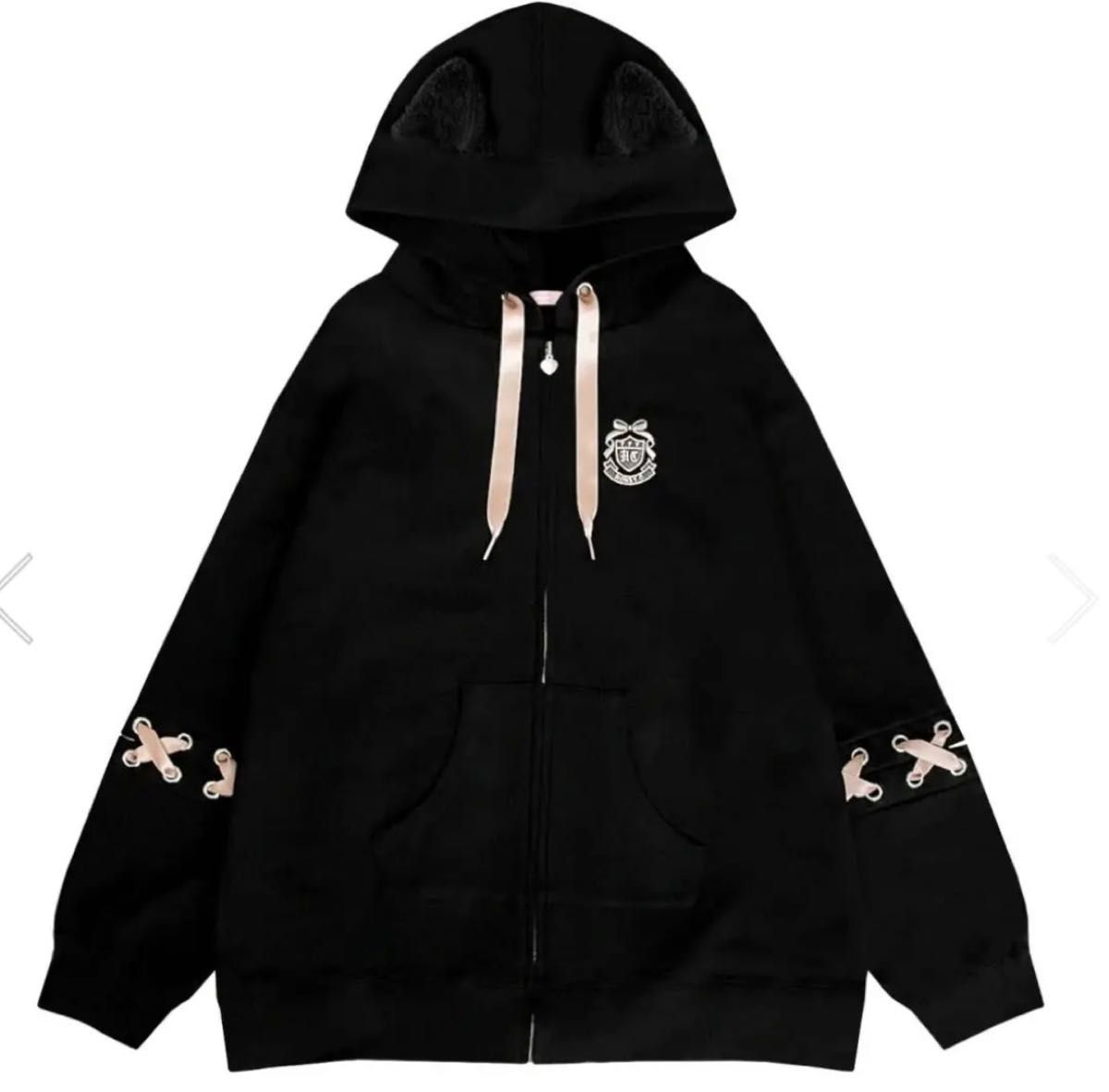 Honey Cinnamon ハニーシナモン ねこ耳ジップパーカー ブラック Honey Cinnamon ハニーシナモン ねこ耳ジップパーカー ブラック