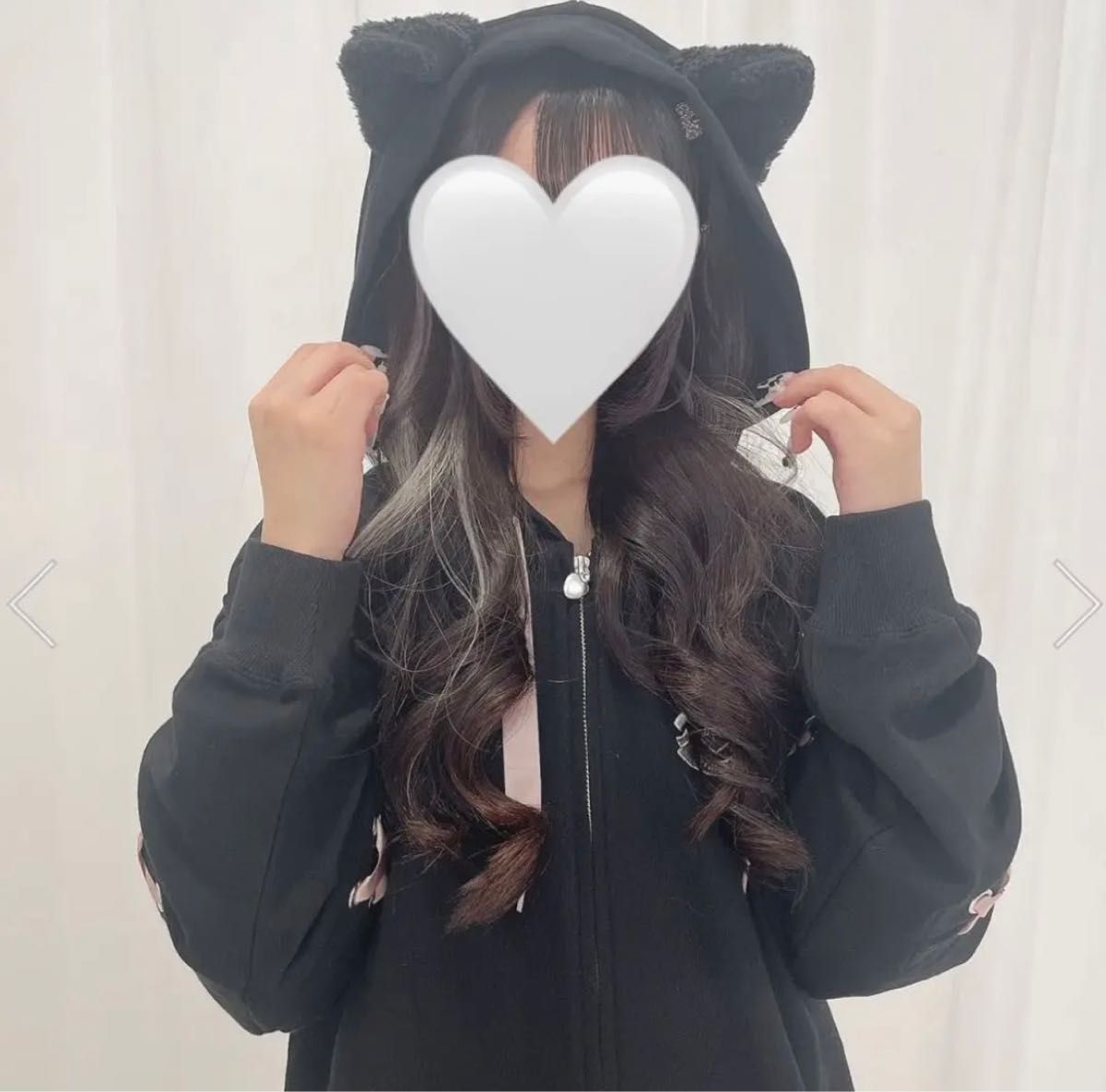 Honey Cinnamon ハニーシナモン ねこ耳ジップパーカー ブラック Honey Cinnamon ハニーシナモン ねこ耳ジップパーカー ブラック
