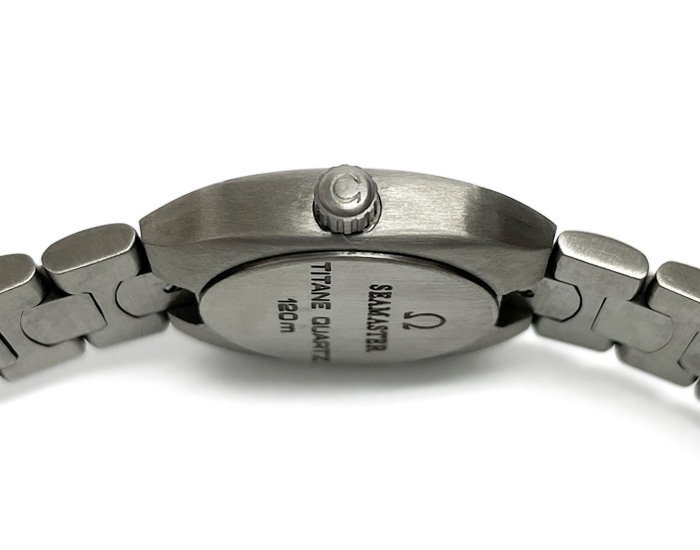 OMEGA オメガ 腕時計 シーマスター 120m ポラリス パラジウム チタン レディース グレー文字盤 クォーツ 純正ベルト 電池交換済 稼働品 