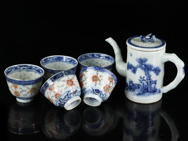 魁◇名家旧蔵 蔵出 うぶ荷 中国古作 蛍 康熙年製 朱古染付赤絵蛍蓋茶碗