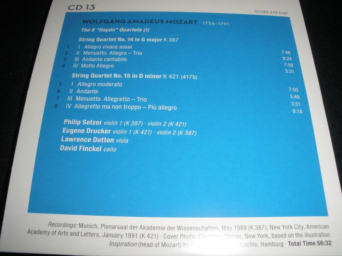 モーツァルト 弦楽四重奏曲 14番15番 エマーソン弦楽四重奏団 K387 421 ハイドン・セット グラモフォン オリジナル 紙ジャケ 美品_モーツァルト弦楽四重奏曲 1415 エマーソン