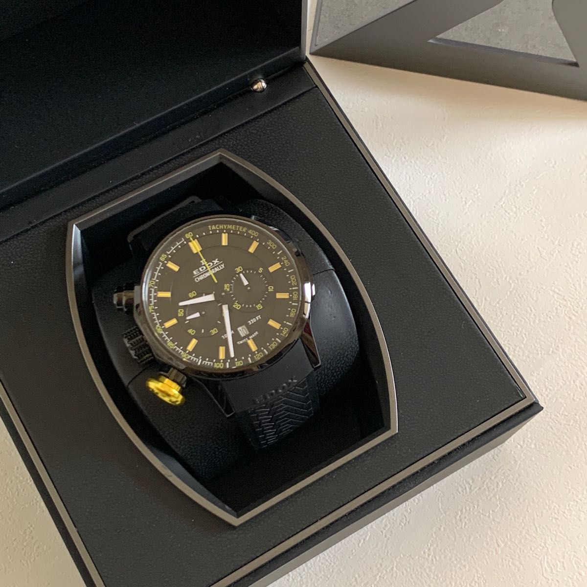 希少】Edox エドックス Chronorally クロノラリー ブラッククォーツ 未
