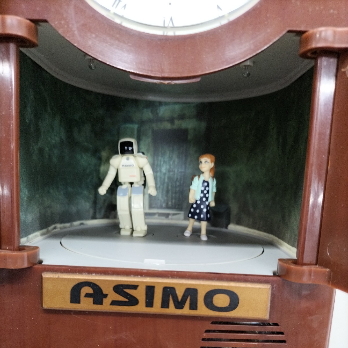 N7498【アンティーク】HONDA ASIMO からくり時計　クォーツ時計_画像1