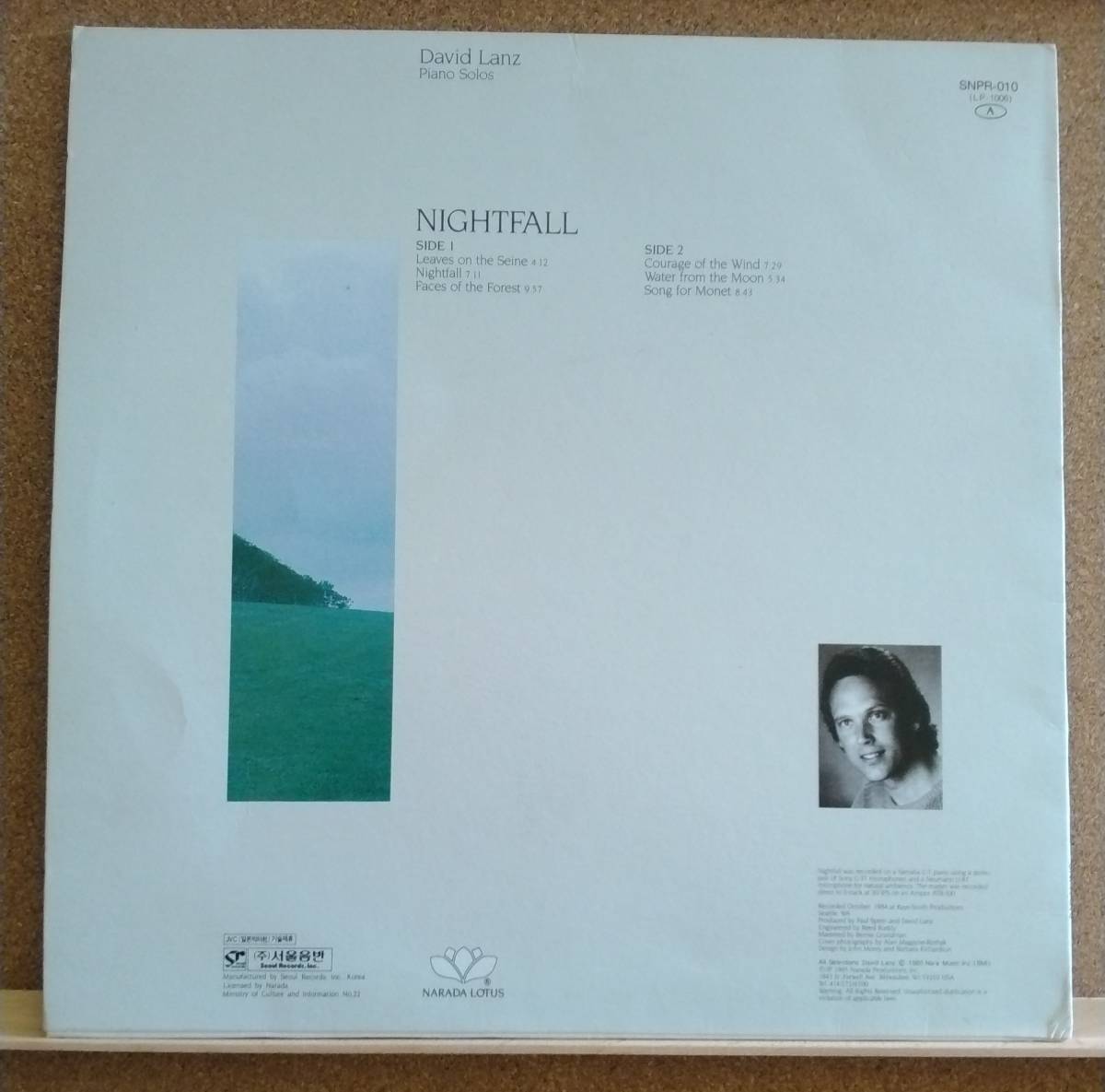 LP（見本盤、KOREA盤）デヴィッド・ランツ/ナイトフォール　David Lanz/Nightfall【同梱可能6枚まで】0519_画像2