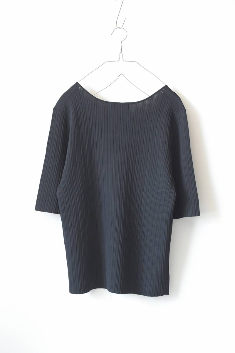 22SS new goods iCB: Synth tik high gauge 5 minute sleeve rib knitted /.../ I si- Be / size L