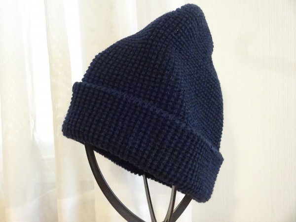 「ENVYM」男女兼用　紺色帽子　ニット帽　編み込みハット　サイズ５６cm〜５９cm　キャップ　帽子　韓国製_画像2