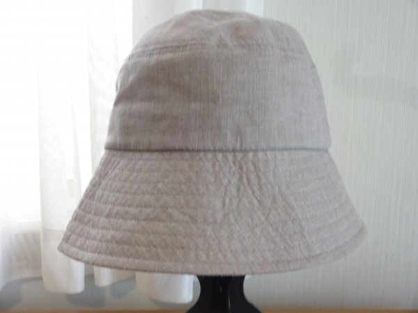 ●シゲマツ ●レディース・ガールズ　灰色帽子　裏面模様入　サイズ５６cm　キャップ　帽子　麻使用　バケットハット_画像3