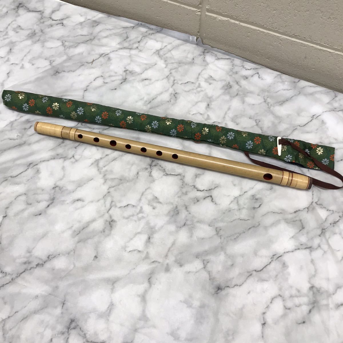 D【5-19】月(喜月)作 篠笛 竹笛 和楽器 袋つき 七穴 7穴 全長