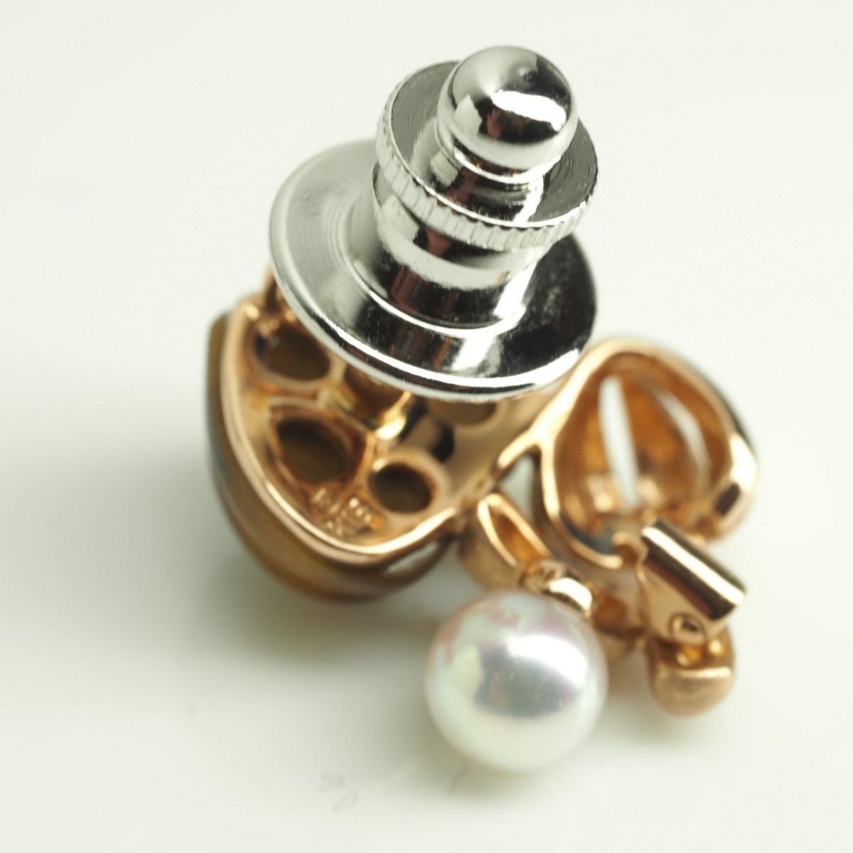 MIKIMOTO ミキモト 2010年限定 キノコ 天然アコヤ本真珠 ピンブローチ