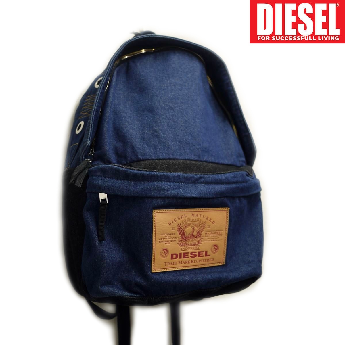 DIESEL ディーゼル バックパック リュック (インディゴブルーデニム) PC収納可 メンズ レディース アウトドア 通学_画像1