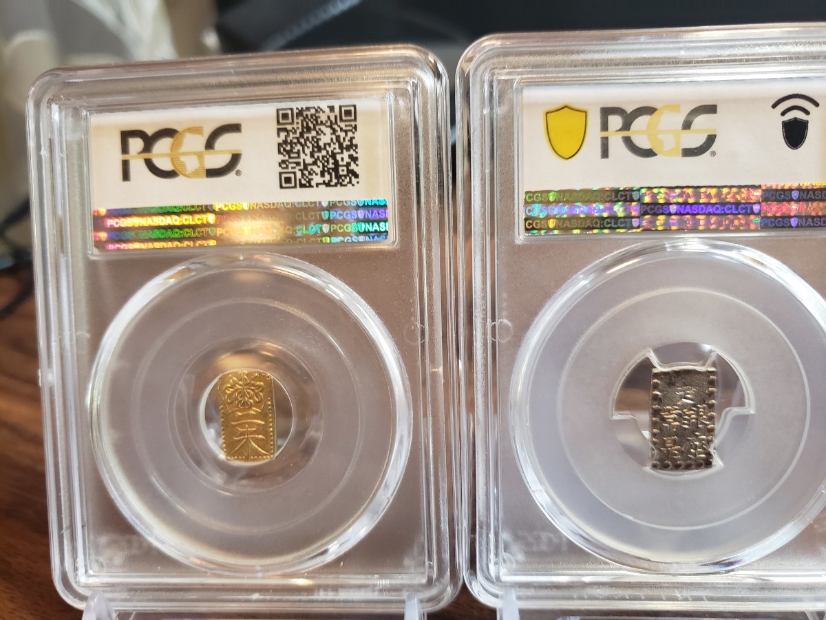 【鑑定品】ニ朱金　一朱銀　セット　PCGS_画像2