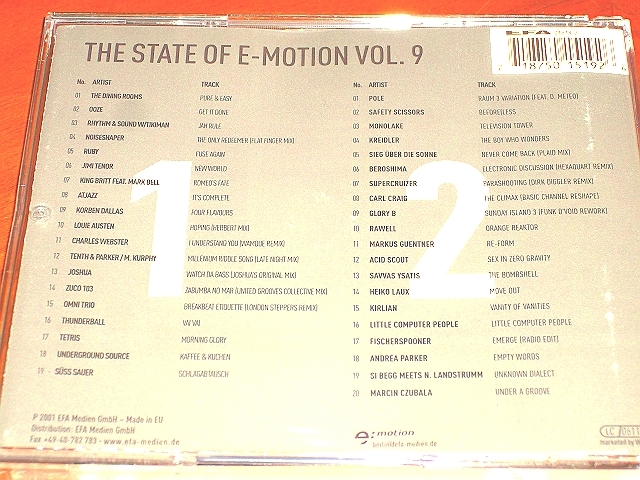 ●E:Motion●歴史的資料2CD●“The State Of E:Motion Vol. 9”の画像3