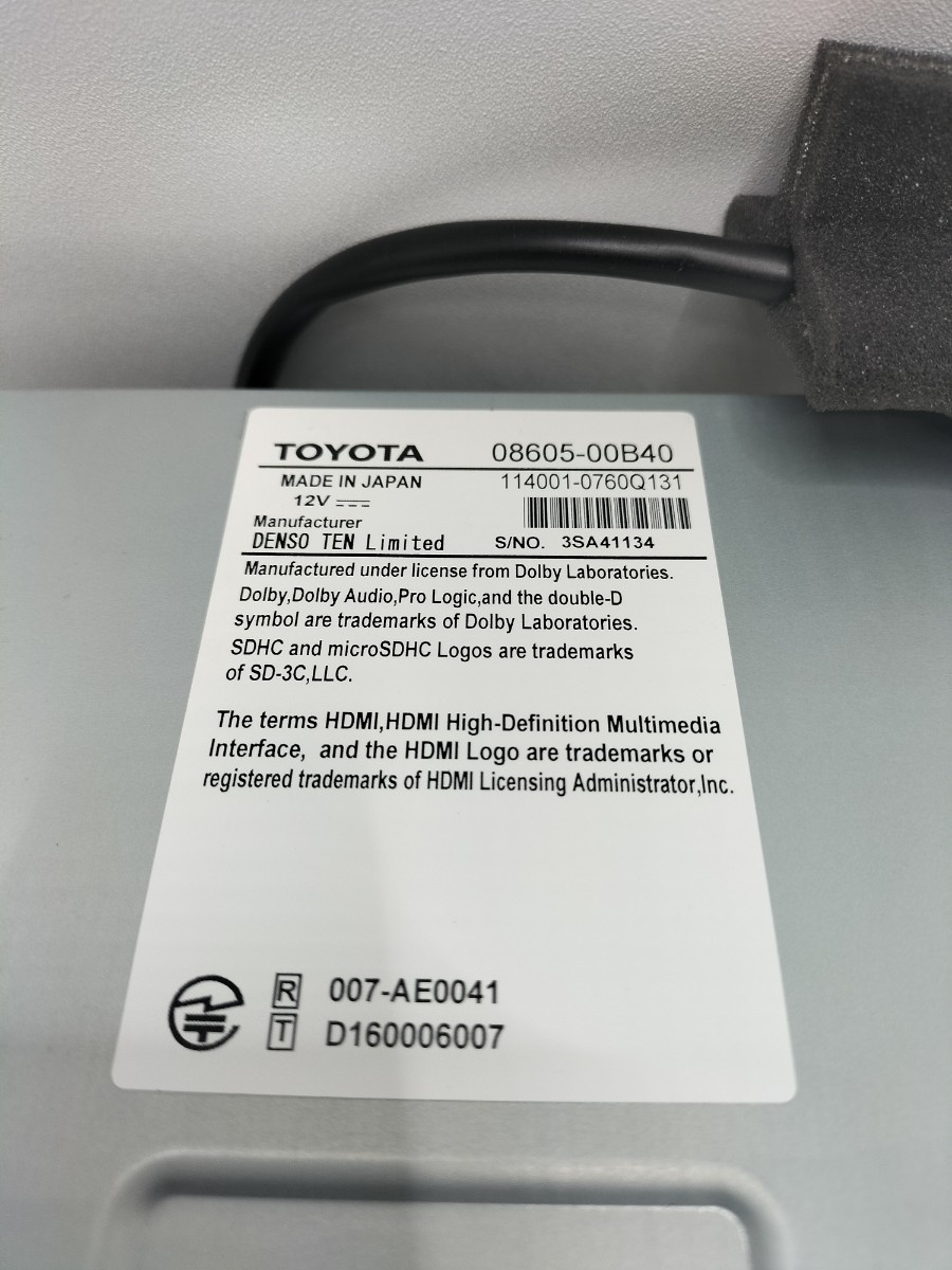 NSZT-Y68T トヨタ 純正 9インチ バックカメラセット 08605-00B40 NSZT-Y68T トヨタ 純正 9インチ バックカメラセット 08605-00B40