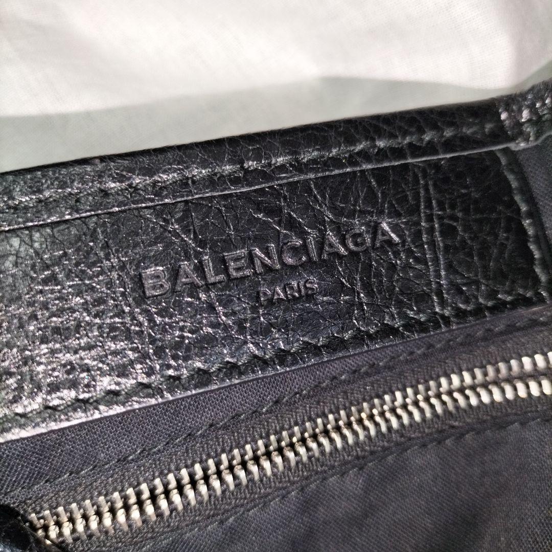 KK904 BALENCIAGA ネイビー カバス S レザー トートバッグ 黒