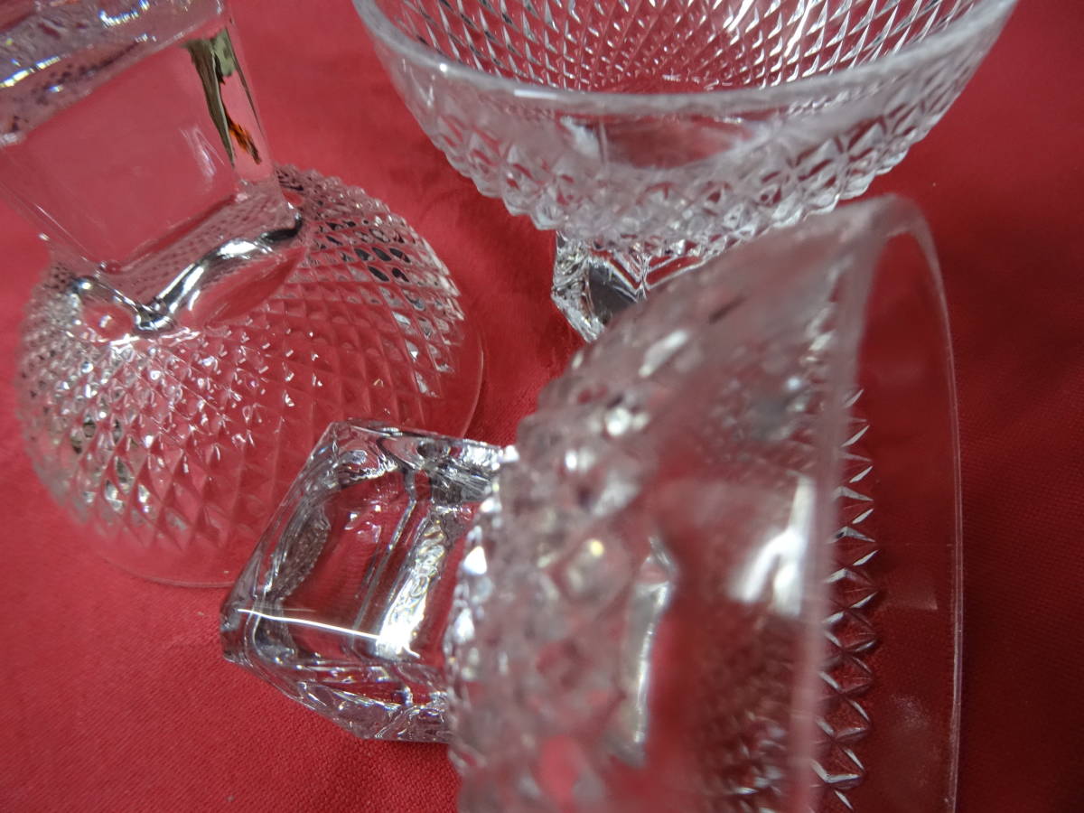 懐石杯 3客 冷酒グラス　サイズ約直径7cm高さ6cm 　クリスタル　ガラスコップ　ep-77_画像5