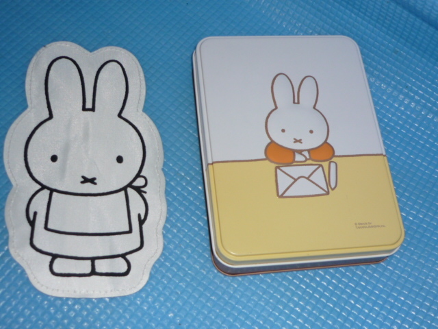 b* unused * not for sale * Lynn flannel ×miffy( Miffy ) can BOX entering stationery set . Miffy pouch 