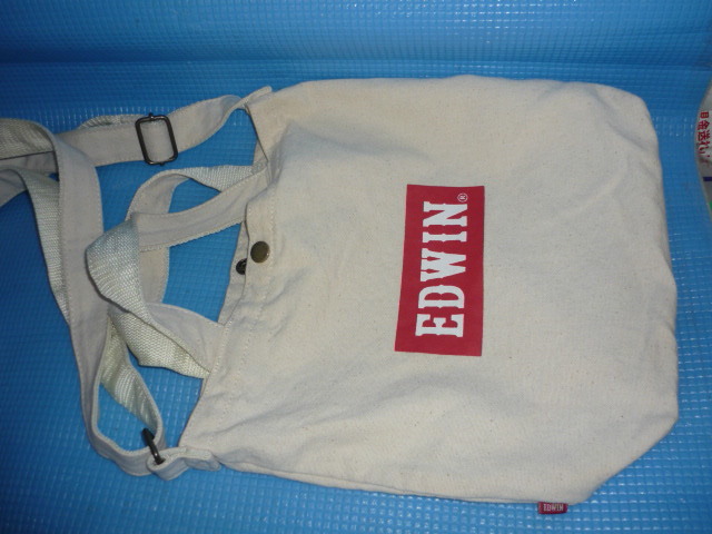 A* unused * Edwin EDWIN 2WAY BOX Logo shoulder tote bag 