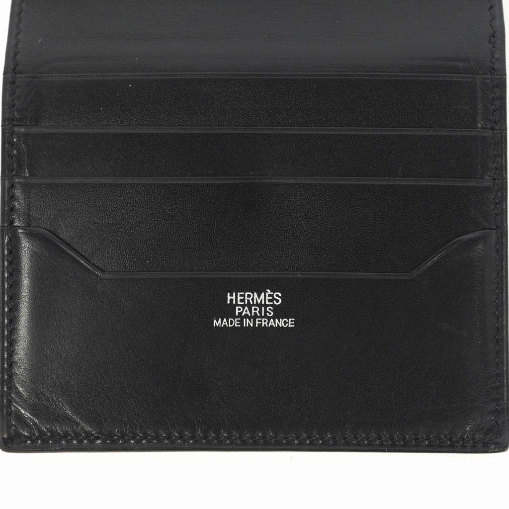 エルメス HERMES MC2 ガリレイ 二つ折り財布 レザー ブラック 黒