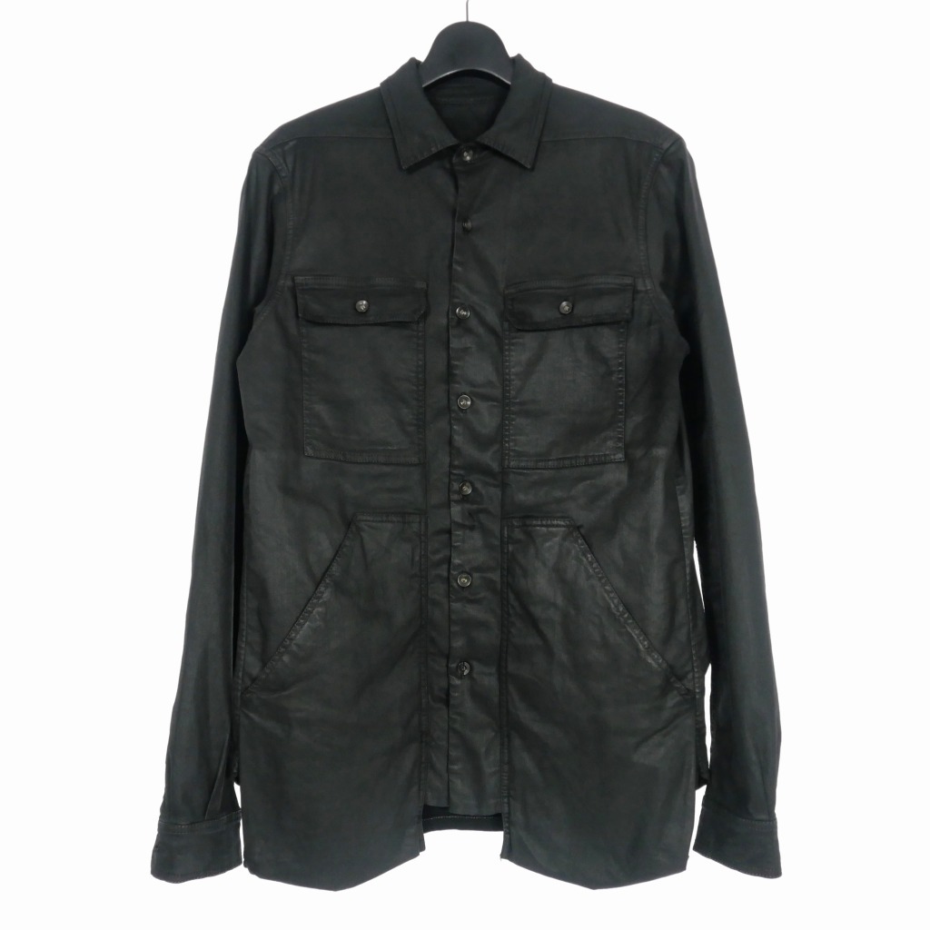 ダークシャドウ DRKSHDW リックオウエンス RICK OWENS 19SS Cargo Pocket Shirt カーゴ ポケット シャツ S ブラック 黒 DU19S4756-SBW