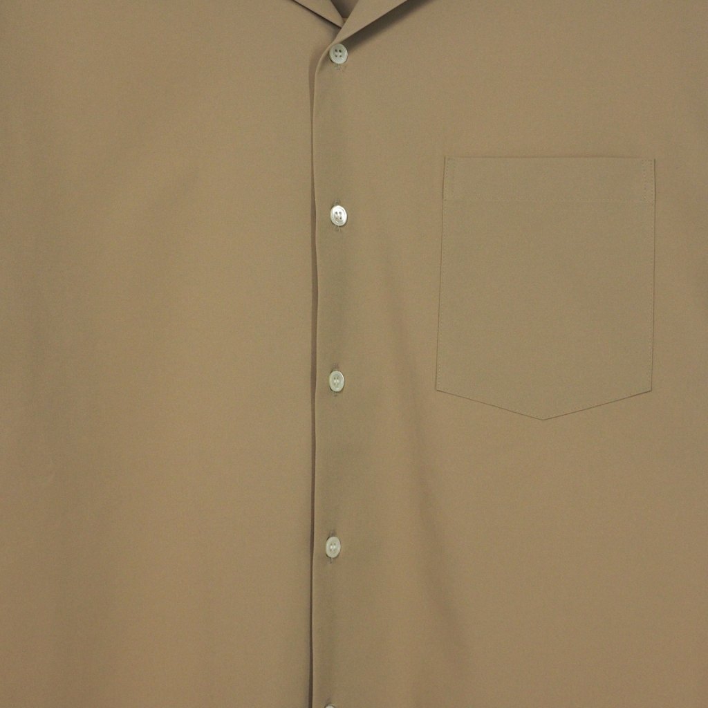 ロクマルサン 603 ポケット付き オープンカラー シャツ カットソー 半袖 ベージュ メンズ_画像3