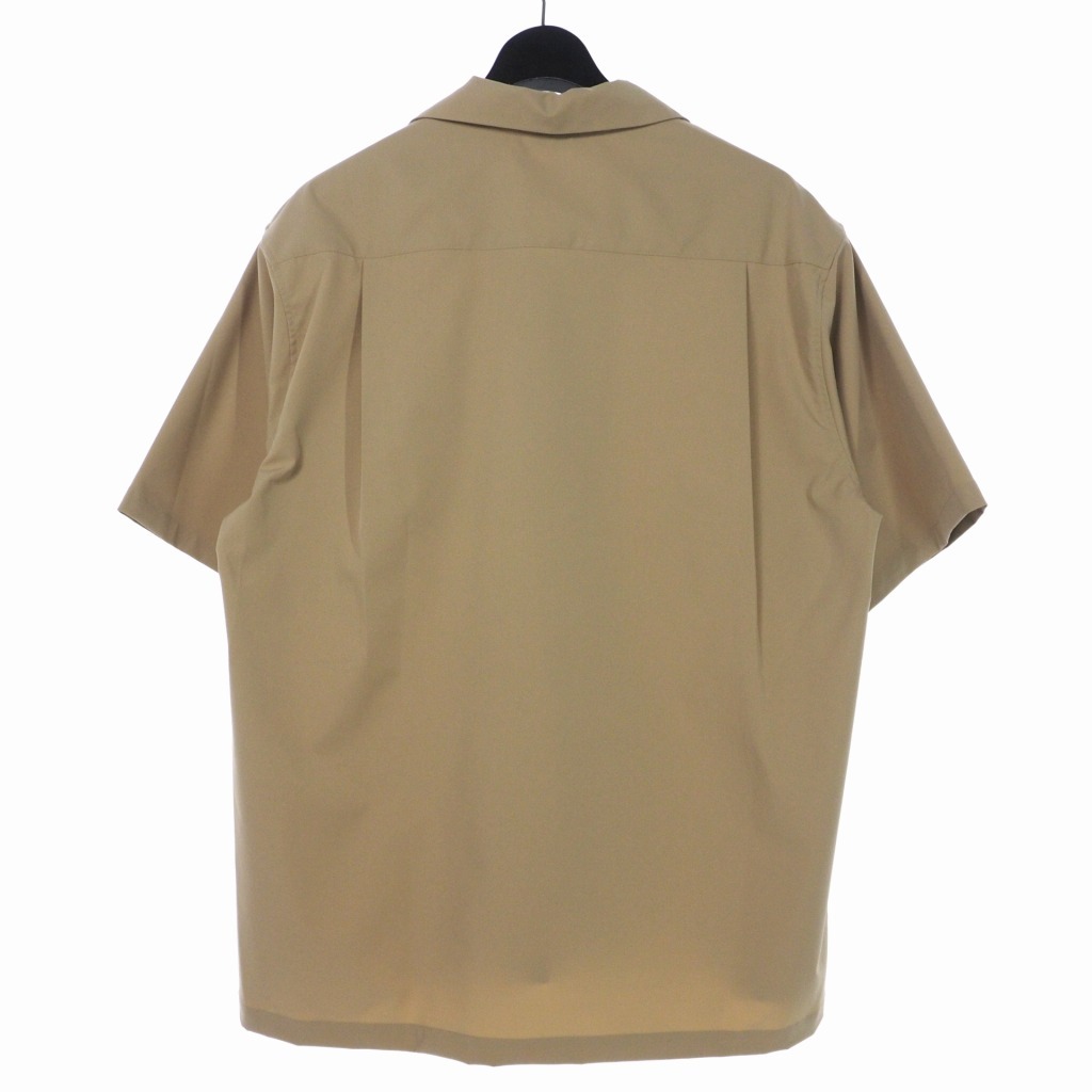 ロクマルサン 603 ポケット付き オープンカラー シャツ カットソー 半袖 ベージュ メンズ_画像2