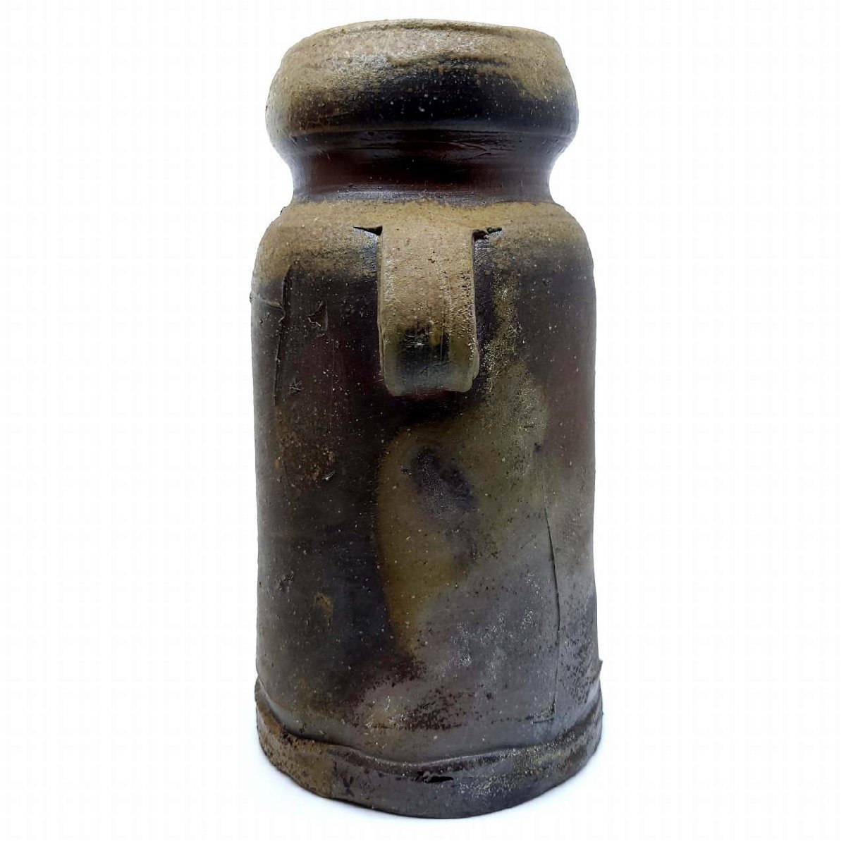 【山下譲治 備前焼 壷】 備前偏壷 花器 花入 花生 花瓶 Bibian 比比昂- 岡山備前焼山下譲治耳付花生花器花瓶花入