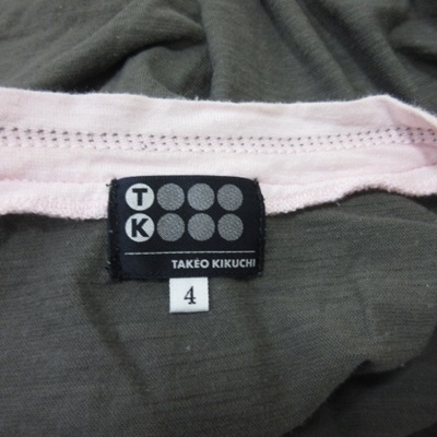 タケオキクチ TAKEO KIKUCHI Tシャツ カットソー ヘンリーネック 半袖 4 緑 カーキ /YI メンズ_画像5