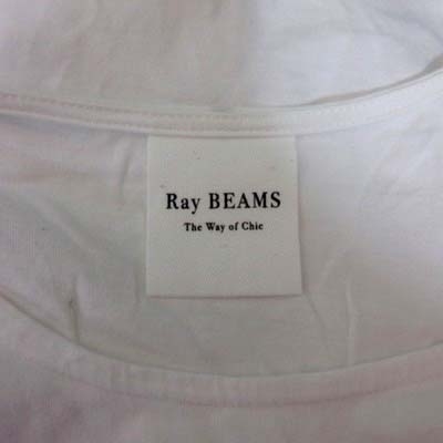 レイビームス Ray Beams The Way of Chic カットソー フレア袖 半袖 ストライプ 白 ホワイト /YI レディース_画像6