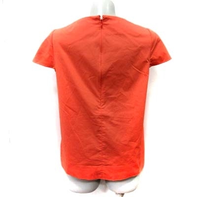 デミルクス ビームス Demi-Luxe BEAMS シャツ ブラウス プルオーバー 半袖 38 オレンジ /YI レディース_画像4
