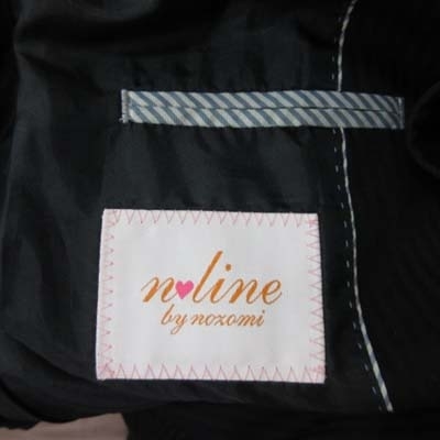 n line by nozomi tailored jacket unlined in the back stripe wool 13 black black /YI lady's 