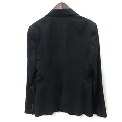 n line by nozomi tailored jacket unlined in the back stripe wool 13 black black /YI lady's 