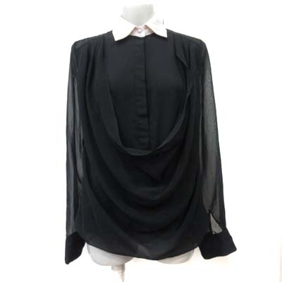  Egoist EGOIST chiffon blouse sia- long sleeve dore-p black black /YI lady's 